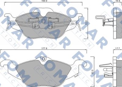 FO666281 FOMAR Friction Комплект тормозных колодок, дисковый тормоз