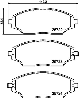 8DB355039781 HELLA Комплект тормозных колодок, дисковый тормоз