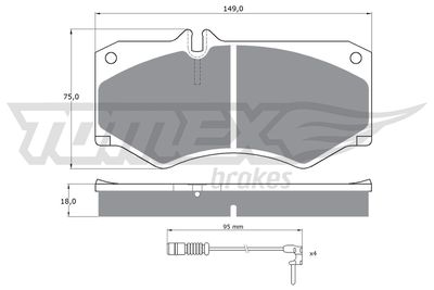 TX10202 TOMEX Brakes Комплект тормозных колодок, дисковый тормоз