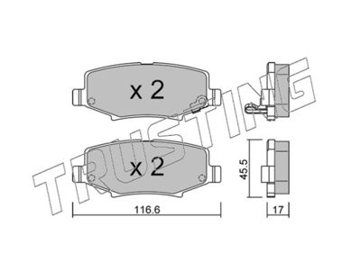 8800 TRUSTING Комплект тормозных колодок, дисковый тормоз