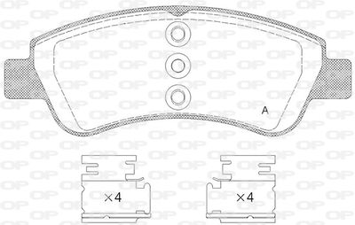 BPA084020 OPEN PARTS Комплект тормозных колодок, дисковый тормоз