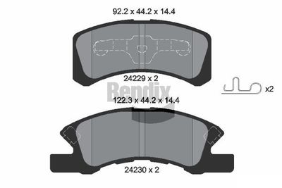 BPD2108 BENDIX Braking Комплект тормозных колодок, дисковый тормоз