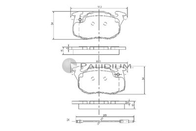 P11173 ASHUKI by Palidium Комплект тормозных колодок, дисковый тормоз