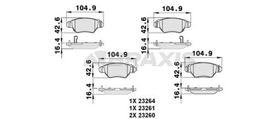 AB0043 BRAXIS Комплект тормозных колодок, дисковый тормоз