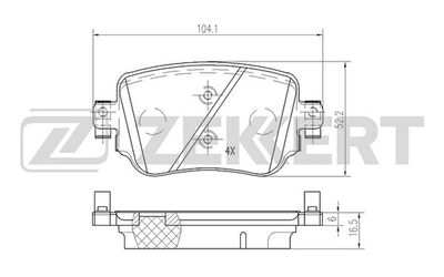 BS2446 ZEKKERT Комплект тормозных колодок, дисковый тормоз