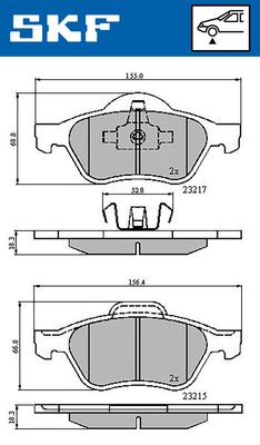 VKBP80309 SKF Комплект тормозных колодок, дисковый тормоз