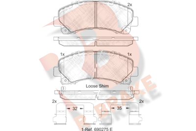 RB2082 R BRAKE Комплект тормозных колодок, дисковый тормоз