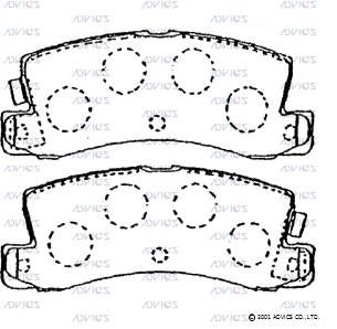 SN844P ADVICS Комплект тормозных колодок, дисковый тормоз