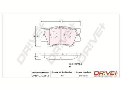 DP1010100112 Dr!ve+ Комплект тормозных колодок, дисковый тормоз