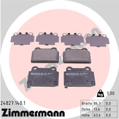 248271401 ZIMMERMANN Комплект тормозных колодок, дисковый тормоз