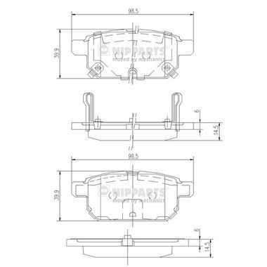 N3618002 NIPPARTS Комплект тормозных колодок, дисковый тормоз