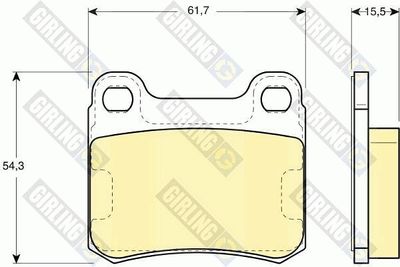6109112 GIRLING Комплект тормозных колодок, дисковый тормоз