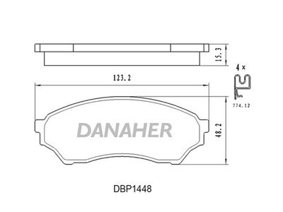 DBP1448 DANAHER Комплект тормозных колодок, дисковый тормоз