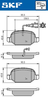 VKBP90398E SKF Комплект тормозных колодок, дисковый тормоз