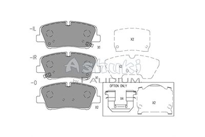 Y02956 ASHUKI by Palidium Комплект тормозных колодок, дисковый тормоз