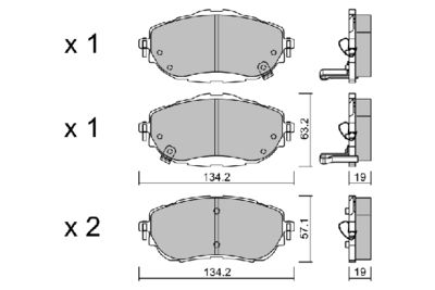 BPTO1020 AISIN Комплект тормозных колодок, дисковый тормоз