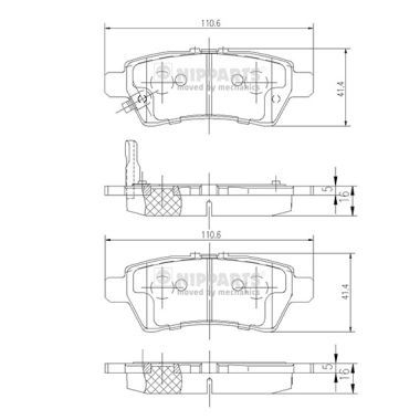 J3611050 NIPPARTS Комплект тормозных колодок, дисковый тормоз