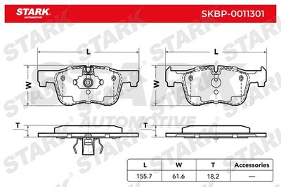 SKBP0011301 Stark Комплект тормозных колодок, дисковый тормоз