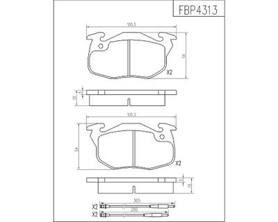 FBP4313 FI.BA Комплект тормозных колодок, дисковый тормоз