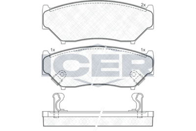 141096 ICER Комплект тормозных колодок, дисковый тормоз