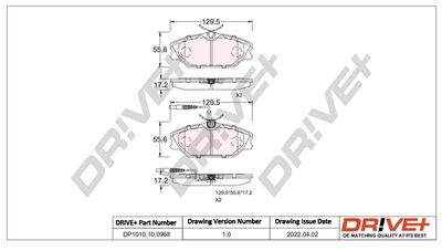 DP1010100968 Dr!ve+ Комплект тормозных колодок, дисковый тормоз