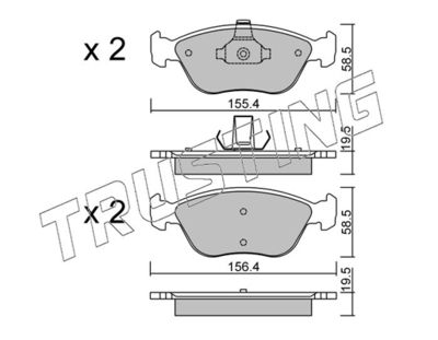 8490 TRUSTING Комплект тормозных колодок, дисковый тормоз