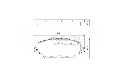 10800212 ASHUKI by Palidium Комплект тормозных колодок, дисковый тормоз