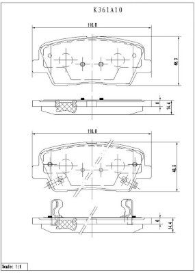 K361A10 NPS Комплект тормозных колодок, дисковый тормоз