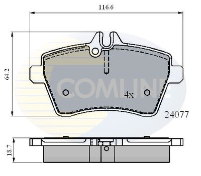 CBP01592 COMLINE Комплект тормозных колодок, дисковый тормоз