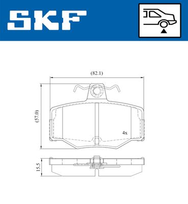 VKBP90354 SKF Комплект тормозных колодок, дисковый тормоз