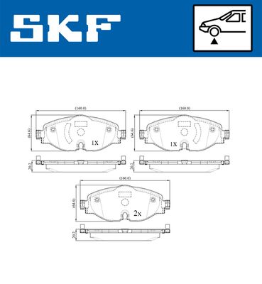 VKBP80104 SKF Комплект тормозных колодок, дисковый тормоз