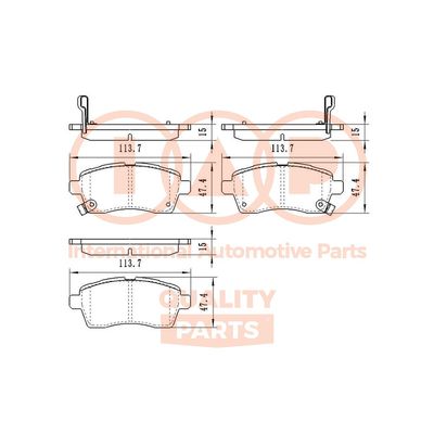 70416077 IAP QUALITY PARTS Комплект тормозных колодок, дисковый тормоз