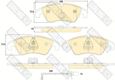 6119161 GIRLING Комплект тормозных колодок, дисковый тормоз