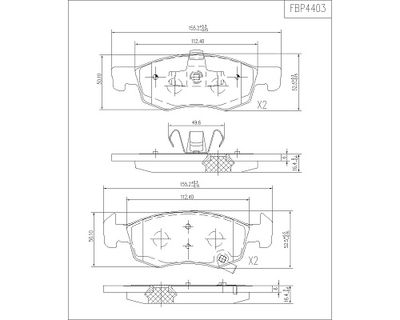 FBP4403 FI.BA Комплект тормозных колодок, дисковый тормоз