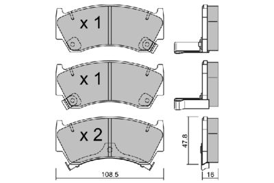 BPNI1916 AISIN Комплект тормозных колодок, дисковый тормоз