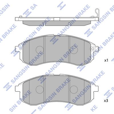 SP1602 Hi-Q Комплект тормозных колодок, дисковый тормоз