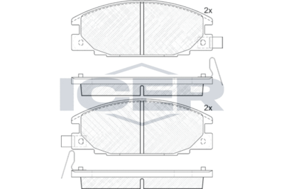140854 ICER Комплект тормозных колодок, дисковый тормоз