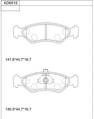 KD6515 ASIMCO Комплект тормозных колодок, дисковый тормоз