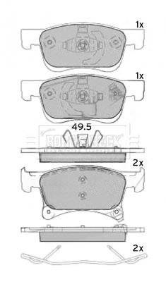 BBP2537 BORG & BECK Комплект тормозных колодок, дисковый тормоз