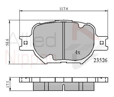 ADB0896 COMLINE Комплект тормозных колодок, дисковый тормоз