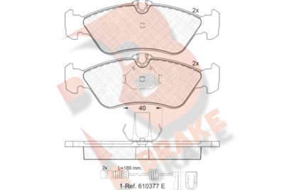 RB1103203 R BRAKE Комплект тормозных колодок, дисковый тормоз