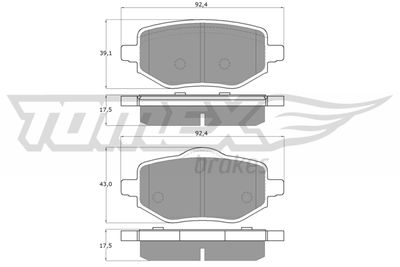 TX6002 TOMEX Brakes Комплект тормозных колодок, дисковый тормоз