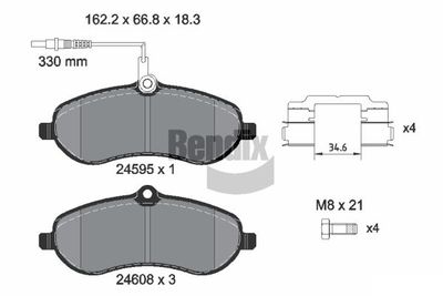 BPD1068 BENDIX Braking Комплект тормозных колодок, дисковый тормоз