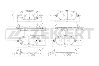 BS3066 ZEKKERT Комплект тормозных колодок, дисковый тормоз