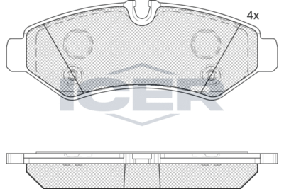 142350 ICER Комплект тормозных колодок, дисковый тормоз