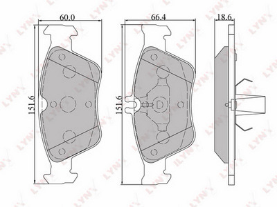 BD5302 LYNXauto Комплект тормозных колодок, дисковый тормоз