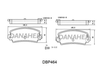 DBP464 DANAHER Комплект тормозных колодок, дисковый тормоз