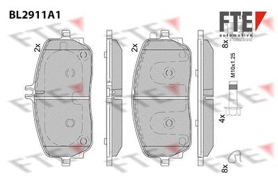 BL2911A1 FTE Комплект тормозных колодок, дисковый тормоз