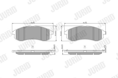 572500J JURID Комплект тормозных колодок, дисковый тормоз