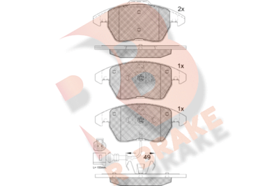 RB1567208 R BRAKE Комплект тормозных колодок, дисковый тормоз